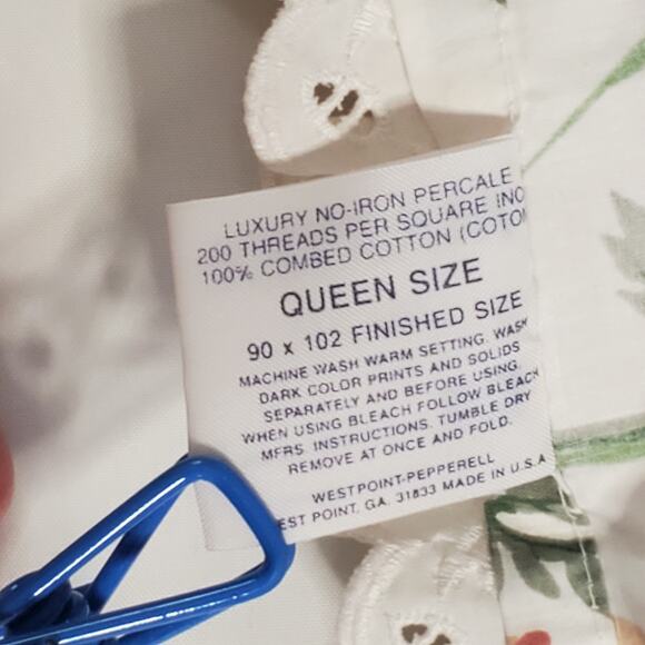 Vintage Martex Liberty Of London Queen Flat Sheet Ruffle Percale - Picture 5 of 13